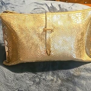 Gilian New York "Golden Serpent" Clutch/Wristlet, Zip Closure